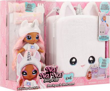 MGA ENTERTAINMENT Puppenmöbel 3in1 Backpack Bedroom Unicorn - Whitney Sparkles, Na! Na! Na! Surprise
