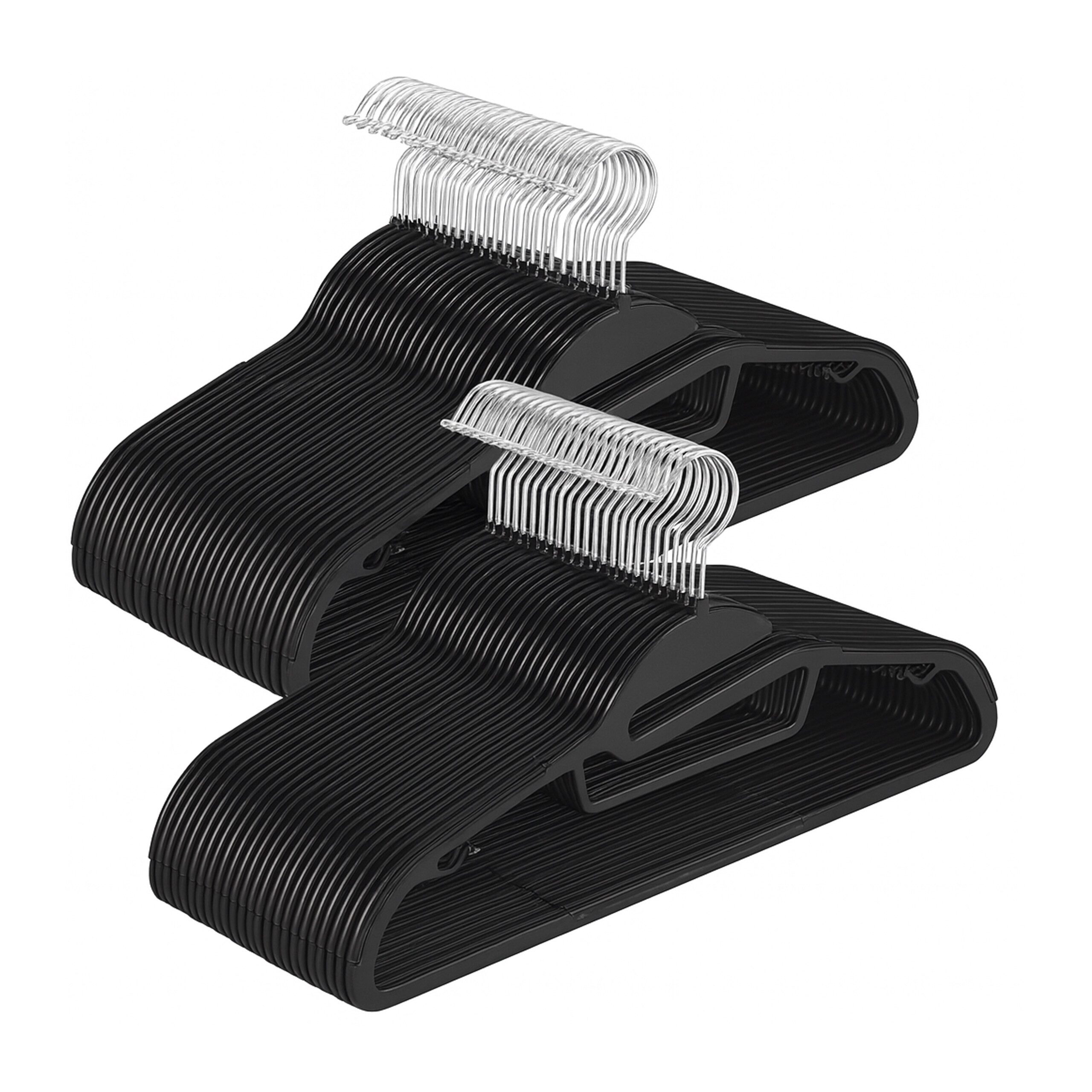relaxdays Kleiderbügel Gummierte Kleiderbügel im Set, (50er Set), schwarz günstig online kaufen