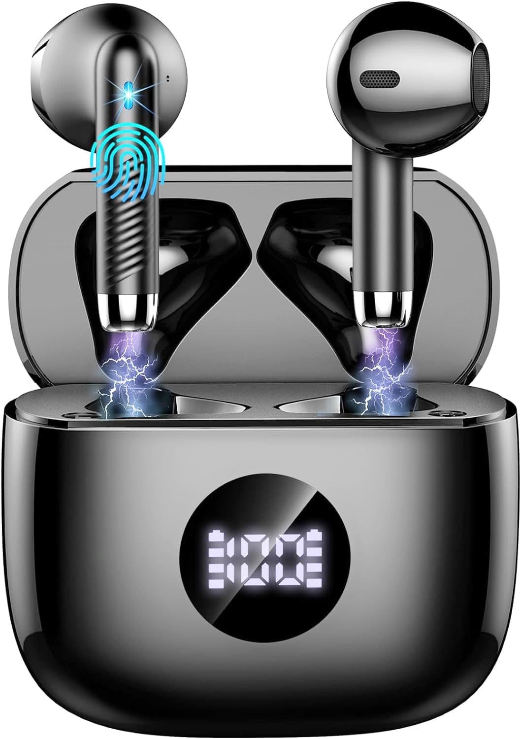 BRAIDOL Bluetooth Kopfhörer In Ear Kopfhörer Kabellos Bluetooth 5.4 Kopfhörer (4 ENC Noise Cancelling Mic, IP7 Wasserdicht Wireless Kopfhörer, 40H Immersiver Deep Bass Earbud, Digitale LED-Anzeige Ohrhörer)