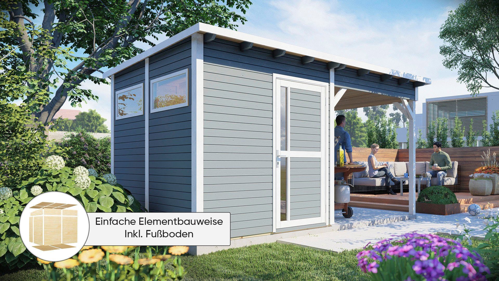 BERTILO Gartenhaus Pentus 2, BxT: 468x265 cm, (Set)