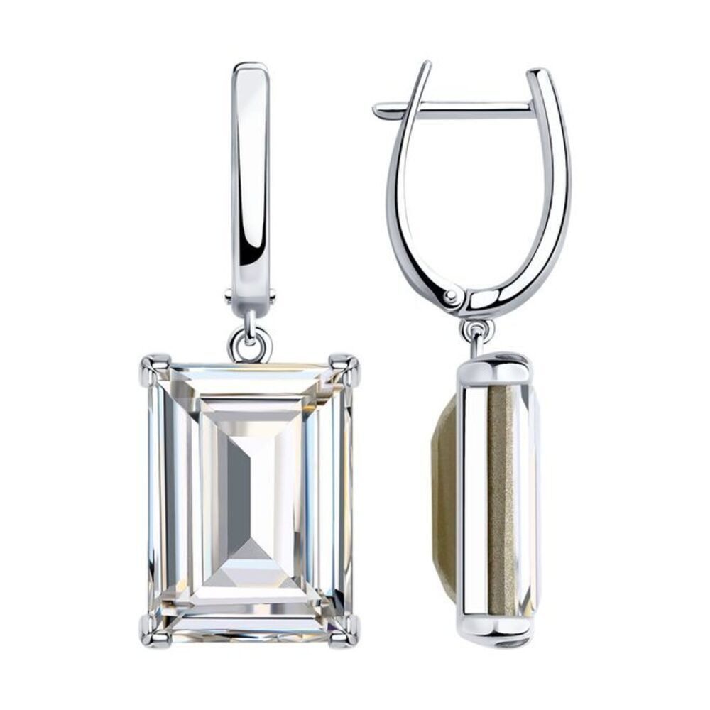 Secretforyou Creolen-Set Ohrringe Hänger 925 Silber Kristall Swarovski Echtschmuck, 925 Silber