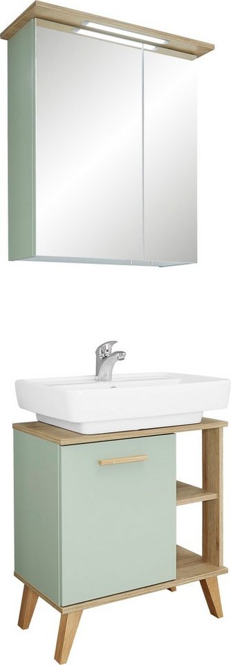 PELIPAL Badmöbel-Set Quickset 963, (2-St), Breite 60 cm,  Waschbeckenunterschrank und Spiegelschrank