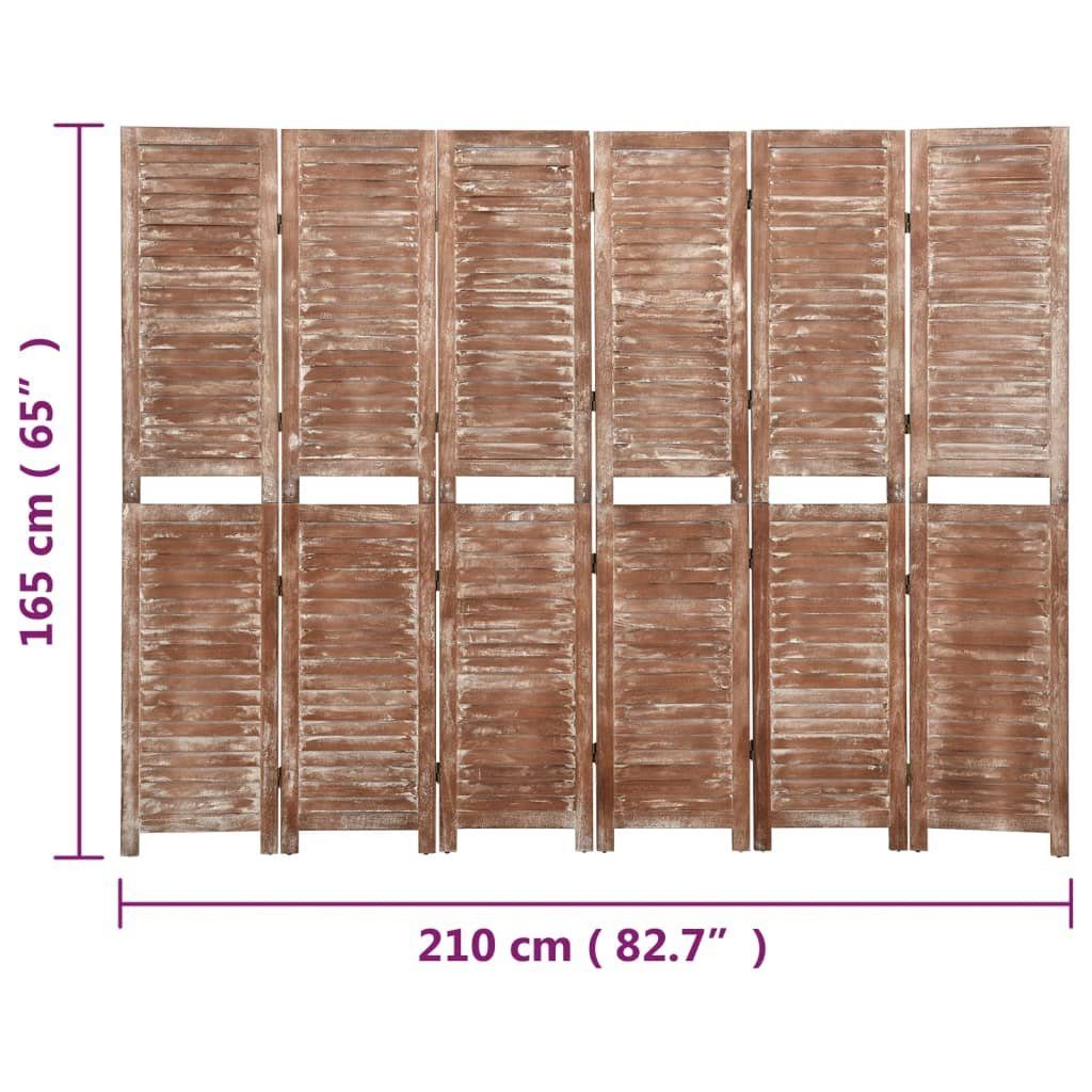Paulownia furnicato 6-tlg. cm Braun Raumteiler Massivholz 210x165
