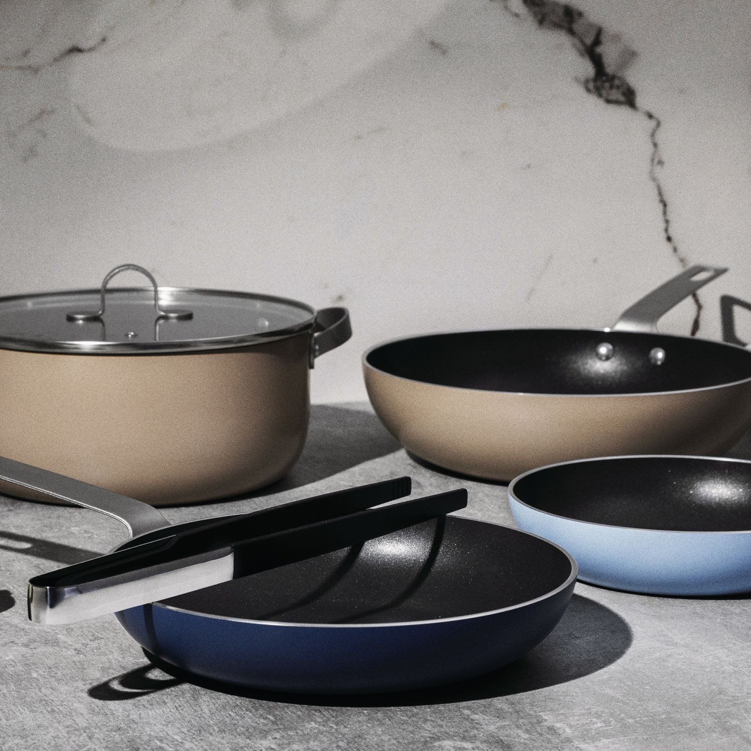 Alessi Topf-Set Tama, recyceltes Aluminium. Edelstahl (Set, 5-tlg)