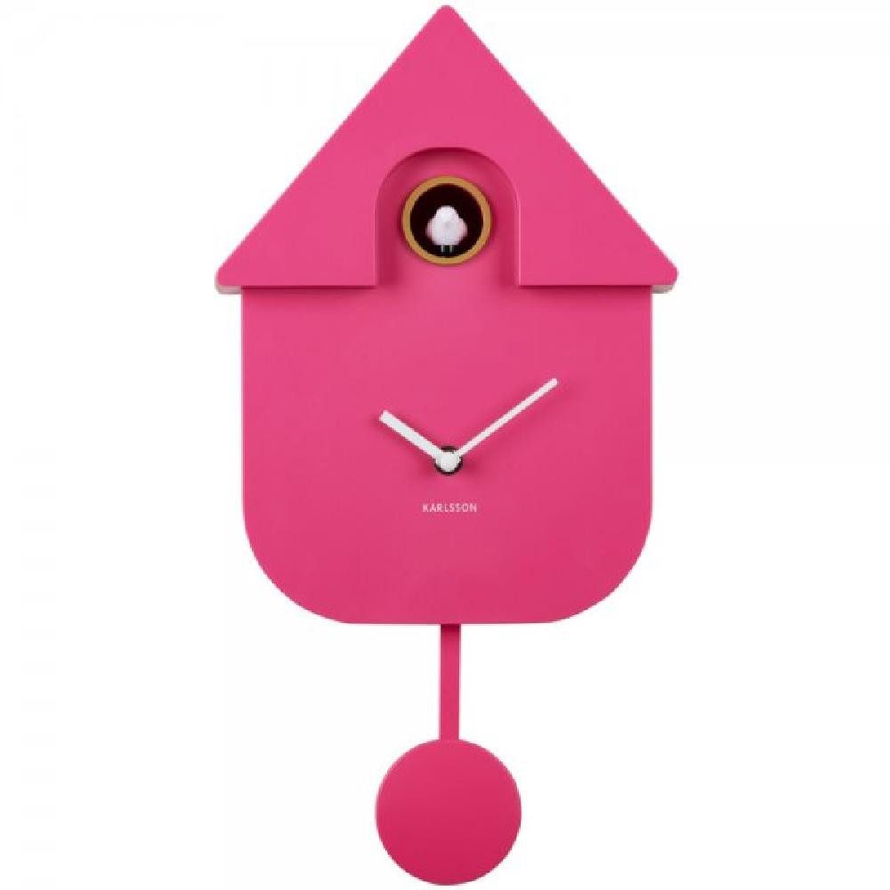 Karlsson Uhr Kuckucksuhr Wall Clock Modern Cuckoo Hellpink (41cm)