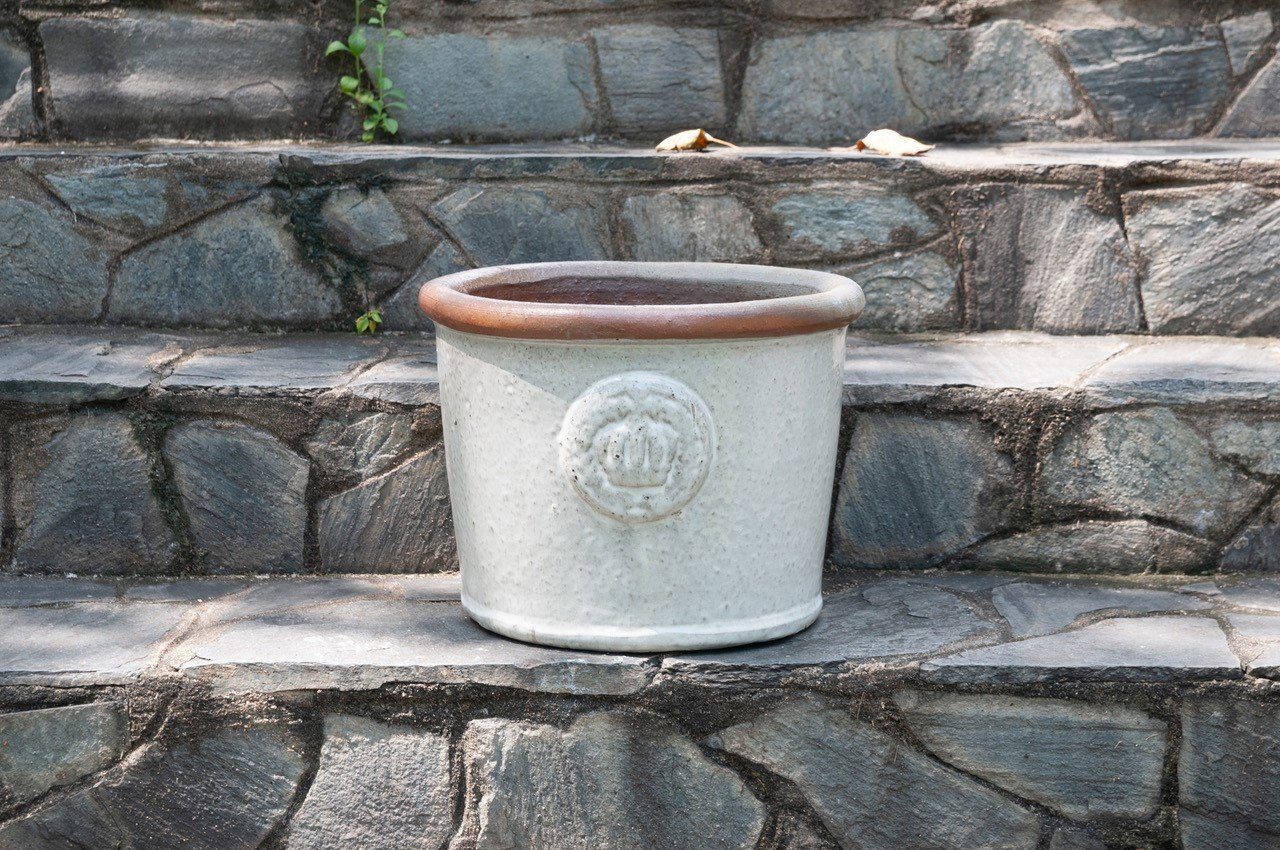 Keramik Pflanzkübel 100% Blumentopf Weiß, Frostfest Grau I" 45x34cm "Provence Teramico
