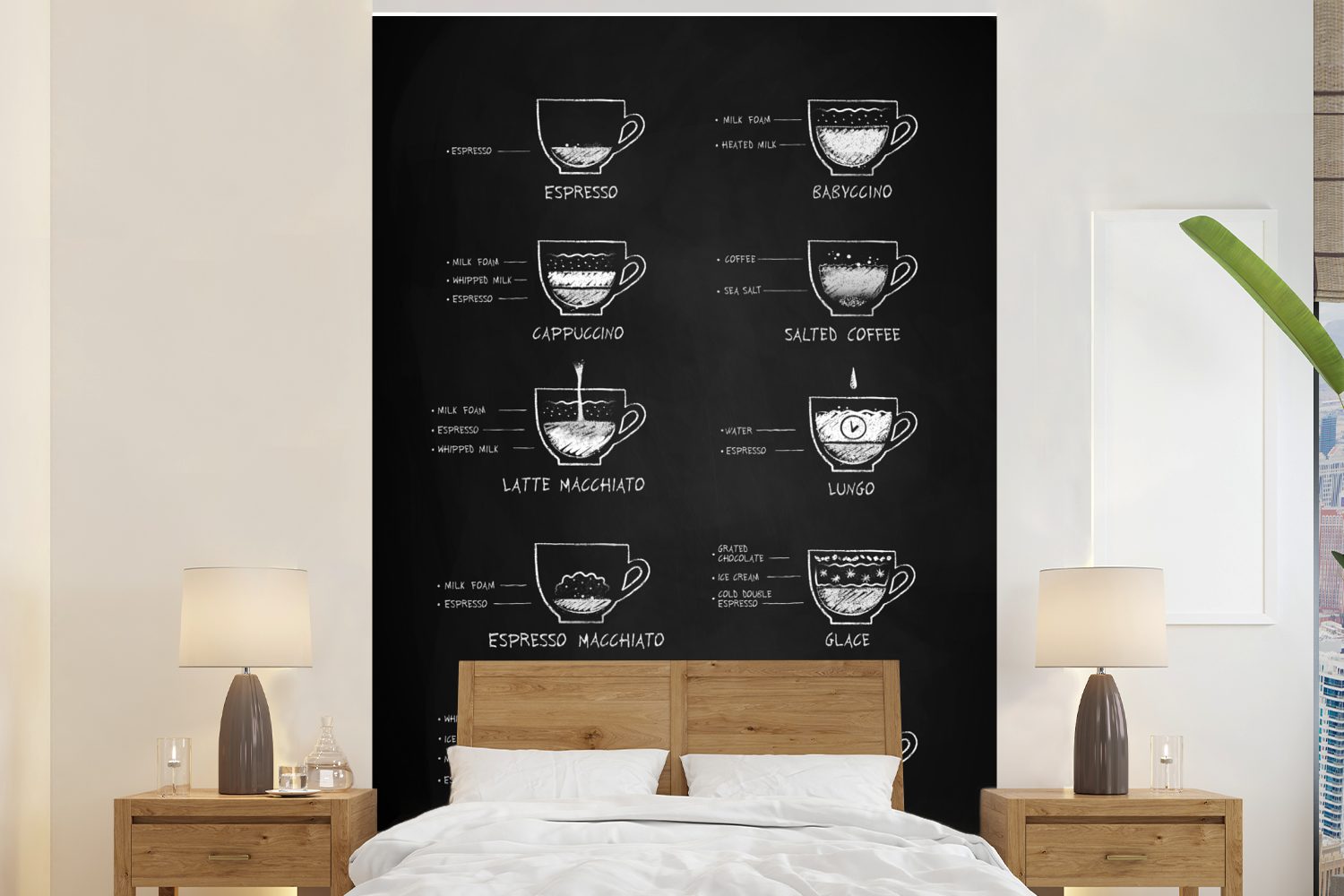MuchoWow Fototapete Kaffee - Küche - Milch, Matt, bedruckt, (3 St), Montagefertig Vinyl Tapete für Wohnzimmer, Wandtapete