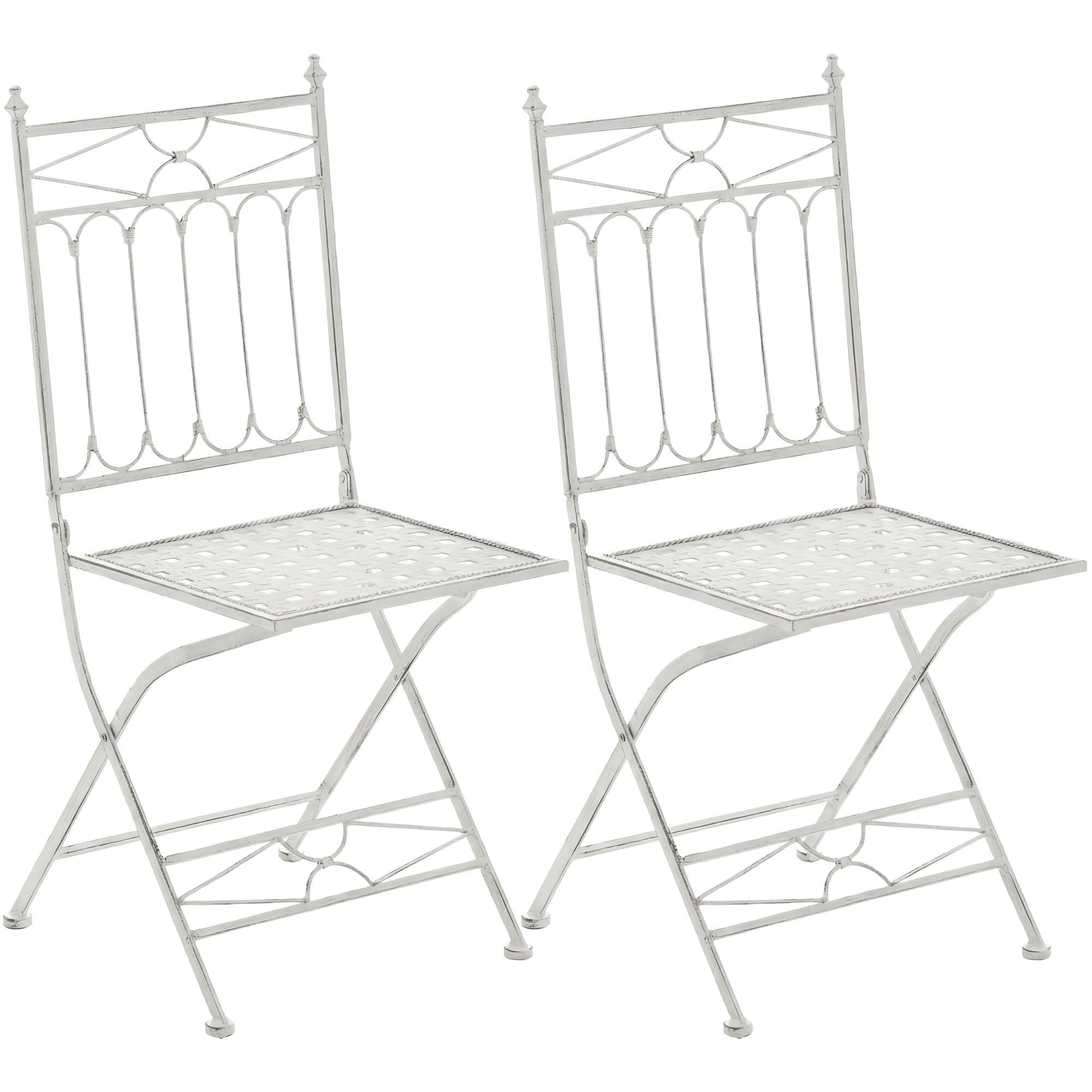 CLP Klappstuhl Gartenstuhl Balkonstuhl Bistrostuhl (Spar-Set, 2 St), klappbar, Jugendstil-Verzierungen, Bodenschoner