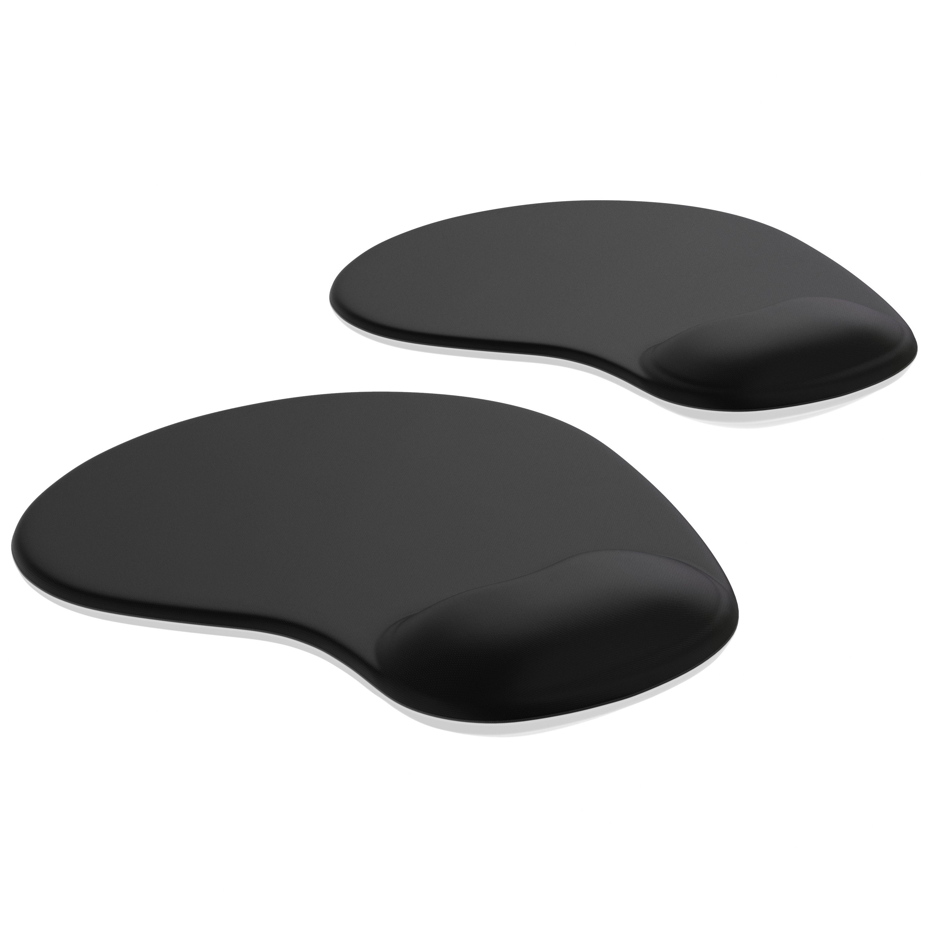 CSL Mauspad Office Gel Mousepad mit ergonomischer Handgelenkauflage (Spar-Set, 2-St), Office Gel Mousepad mit ergonomischer Handgelenkauflage,schwarz