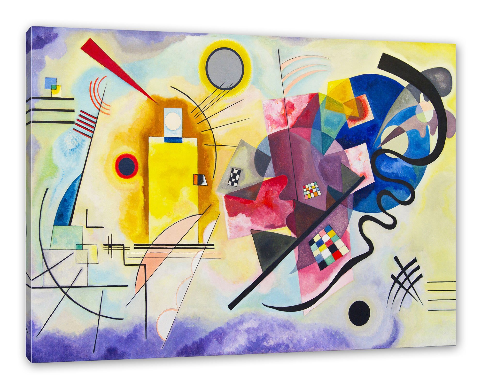 Pixxprint Leinwandbild Wassily Kandinsky - Gelb-Rot-Blau, günstig online kaufen
