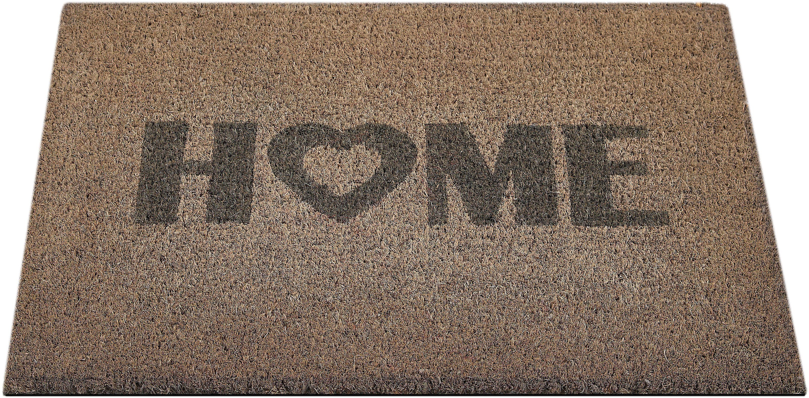 Fußmatte »Kokos Home Heart«, Andiamo, rechteckig, Höhe 15 mm, Schmutzfangmatte, Kokosmatte, mit Spruch, In- und Outdoor geeignet-Otto