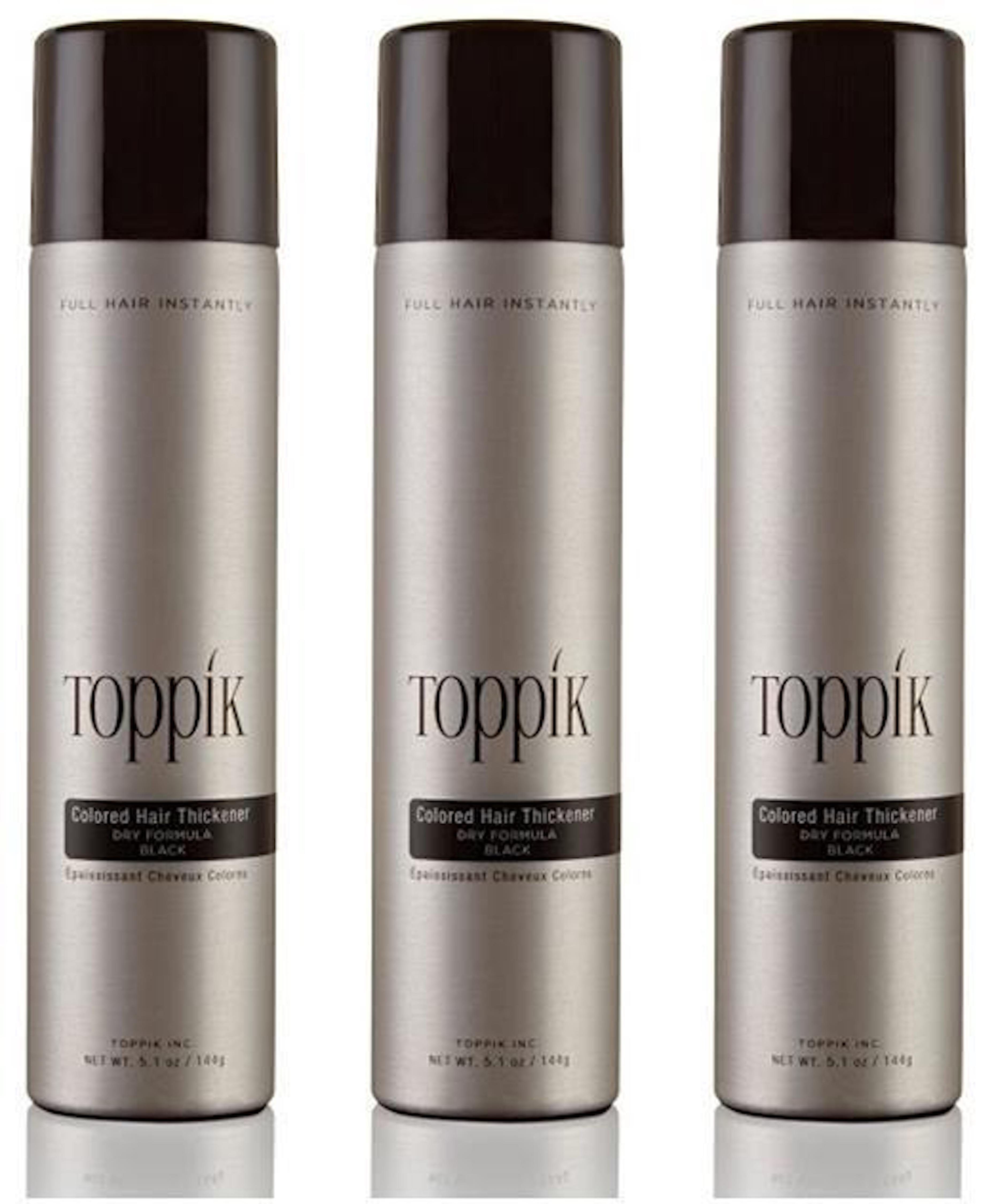 TOPPIK Haarstyling-Set 3 x TOPPIK Hair Thickener Spray - Haarverdichtungsspray - Haarverdichtung - Haarverdichter, 3 x 144ml, Für mehr Fülle Schwarz
