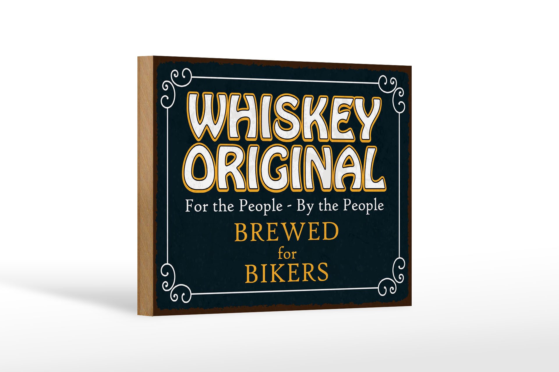 Holzbild Spruch 12x18 cm Whiskey original For the People