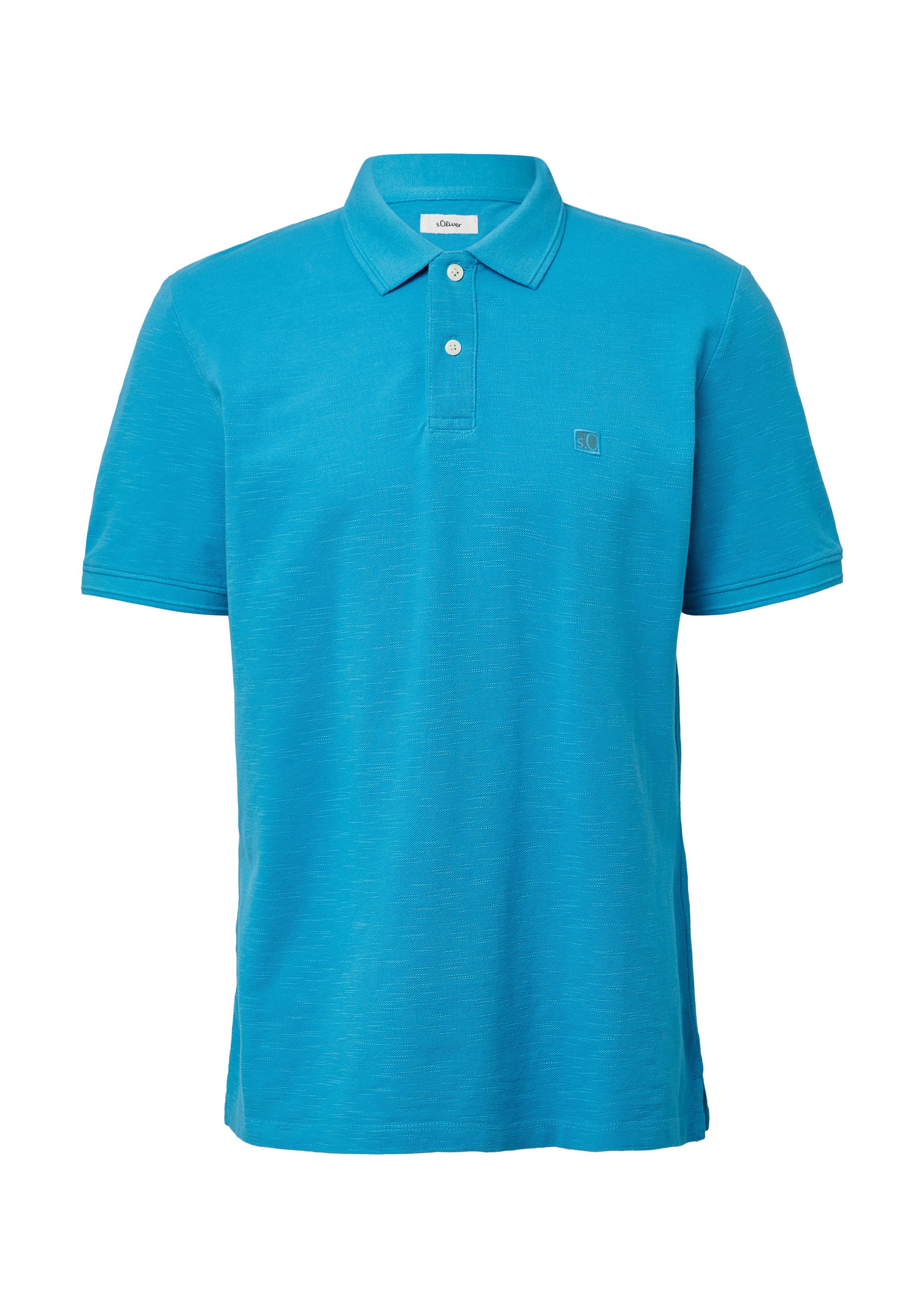 s.Oliver Kurzarmshirt Polo-Shirt Poloshirt mit kleinem Labelpatch und Flamm günstig online kaufen