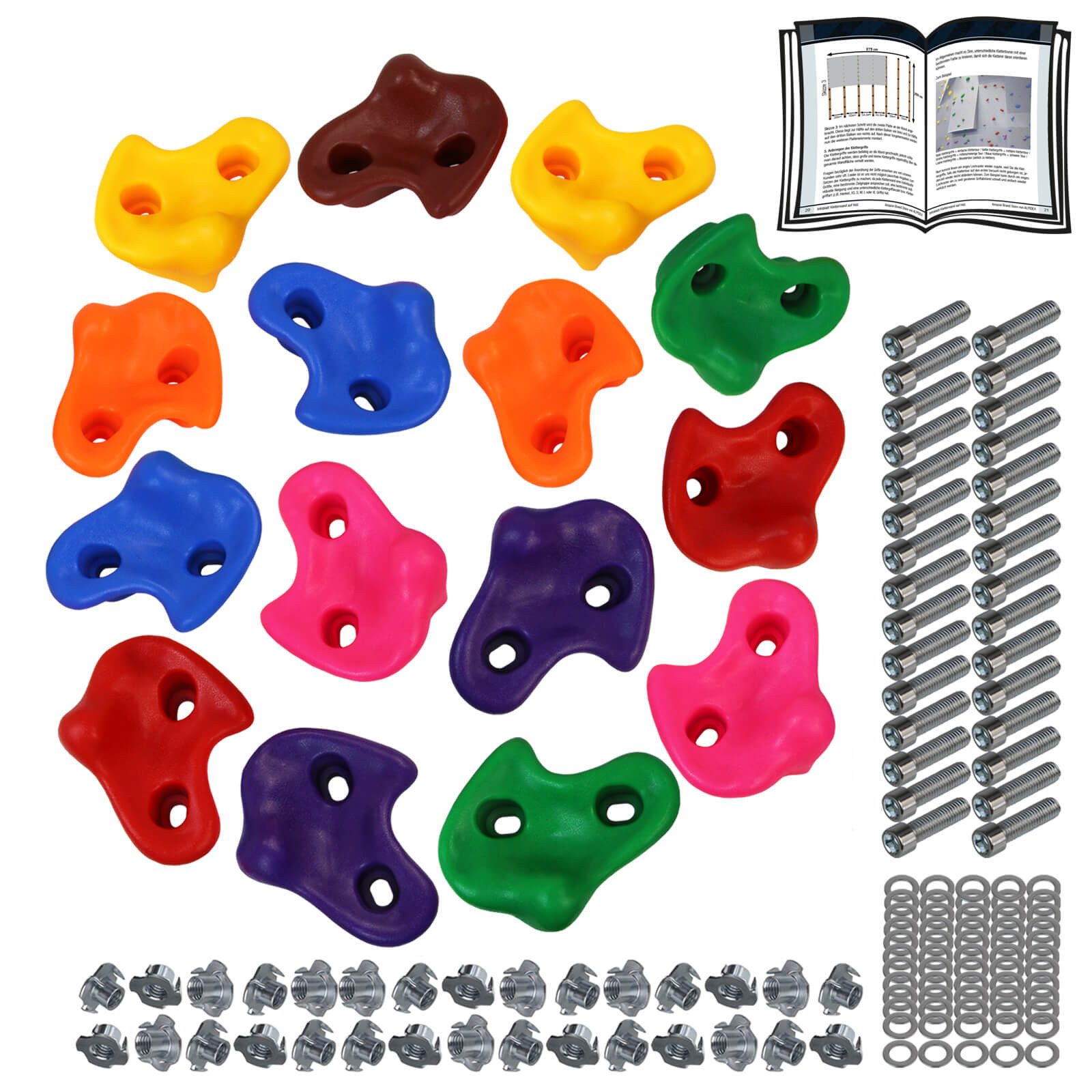 Klettergriff ALPIDEX Kinder Klettergriffe inklusive Befestigungsmaterial