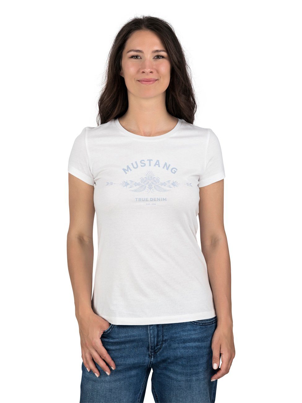 MUSTANG T-Shirt Damen Logo Printshirt Alexia günstig online kaufen