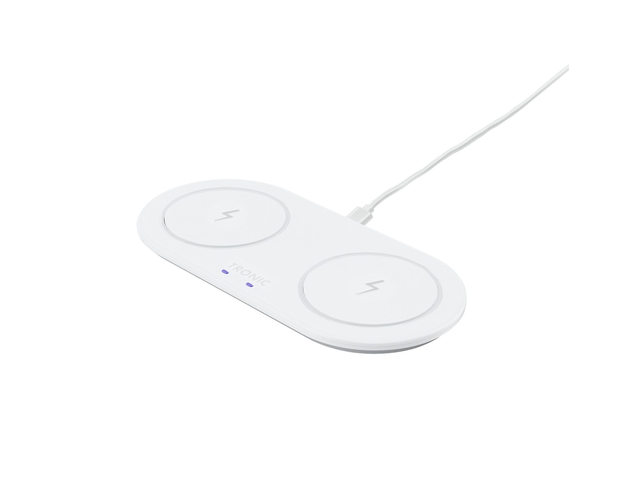Tronic TRONIC QI-Ladegerät Handy Ladestation kabelloses Schnellladen weiß Induktions-Ladegerät