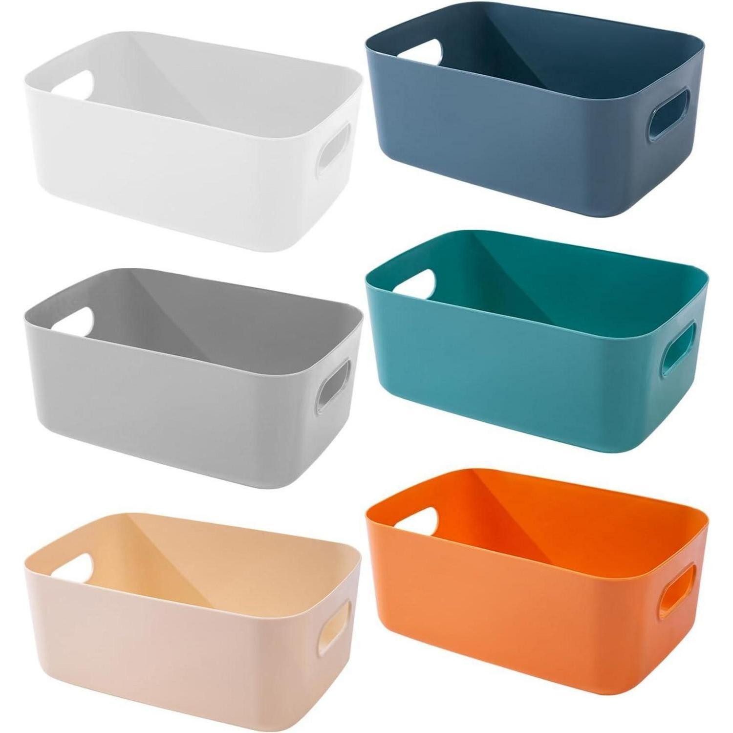LuxusKollektion Aufbewahrungskorb Aufbewahrungsboxen Kunststoff 6er Set 20.5x14x7cm