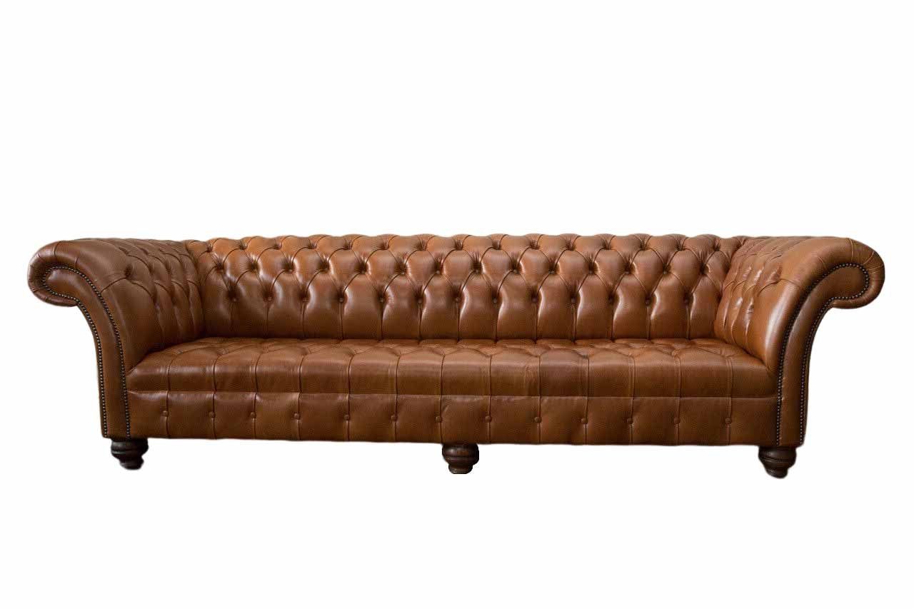 Made 4-Sitzer Couch Sofa Sofa Neu, Europe Braunes In Chesterfield JVmoebel Modern Luxus
