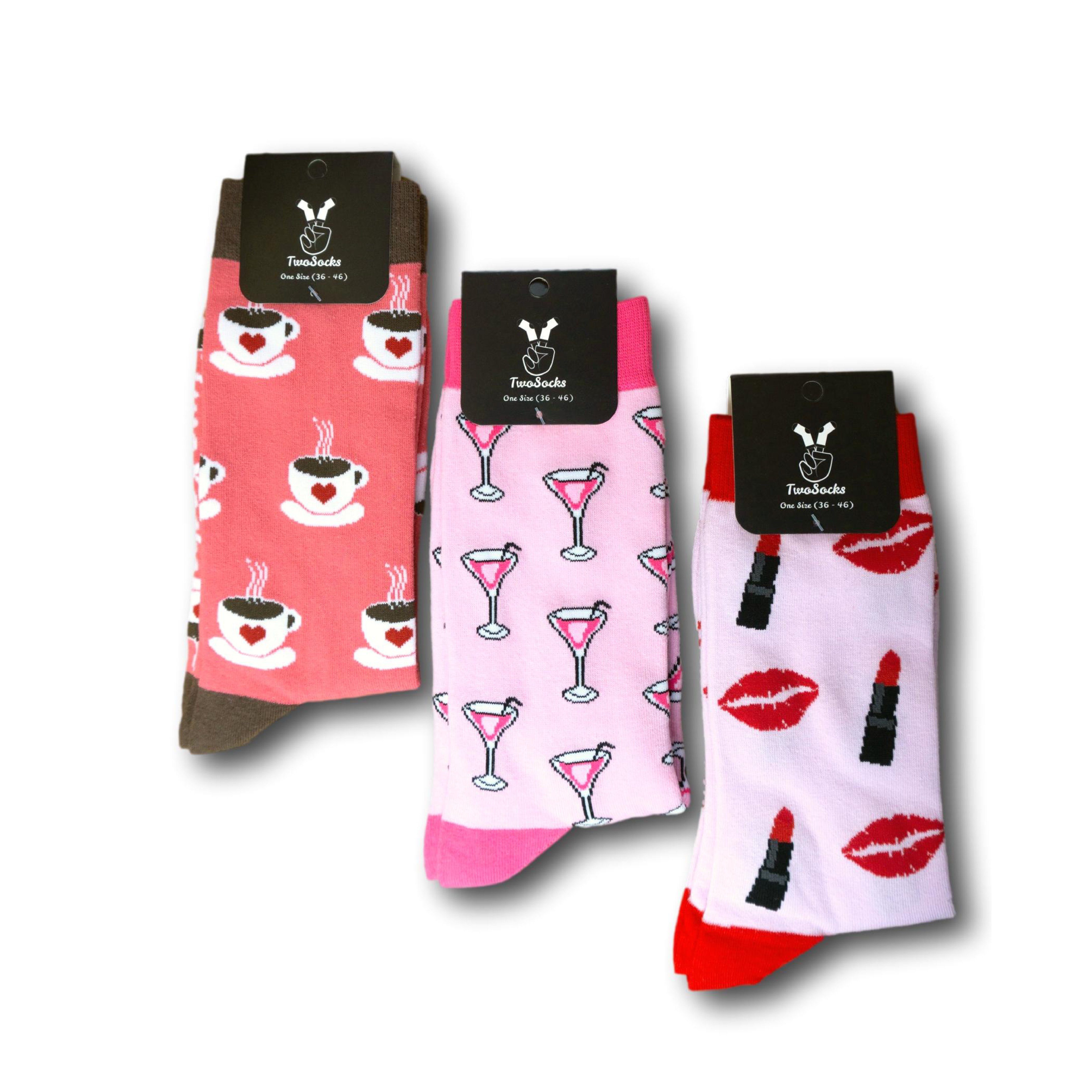 TwoSocks Freizeitsocken »Lustige Socken witzige Geschenkbox Socken Damen,  Kaffee, Kuss, Cocktail, Einheitsgröße« (Set, 3 Paar) 3er-Pack online kaufen  | OTTO