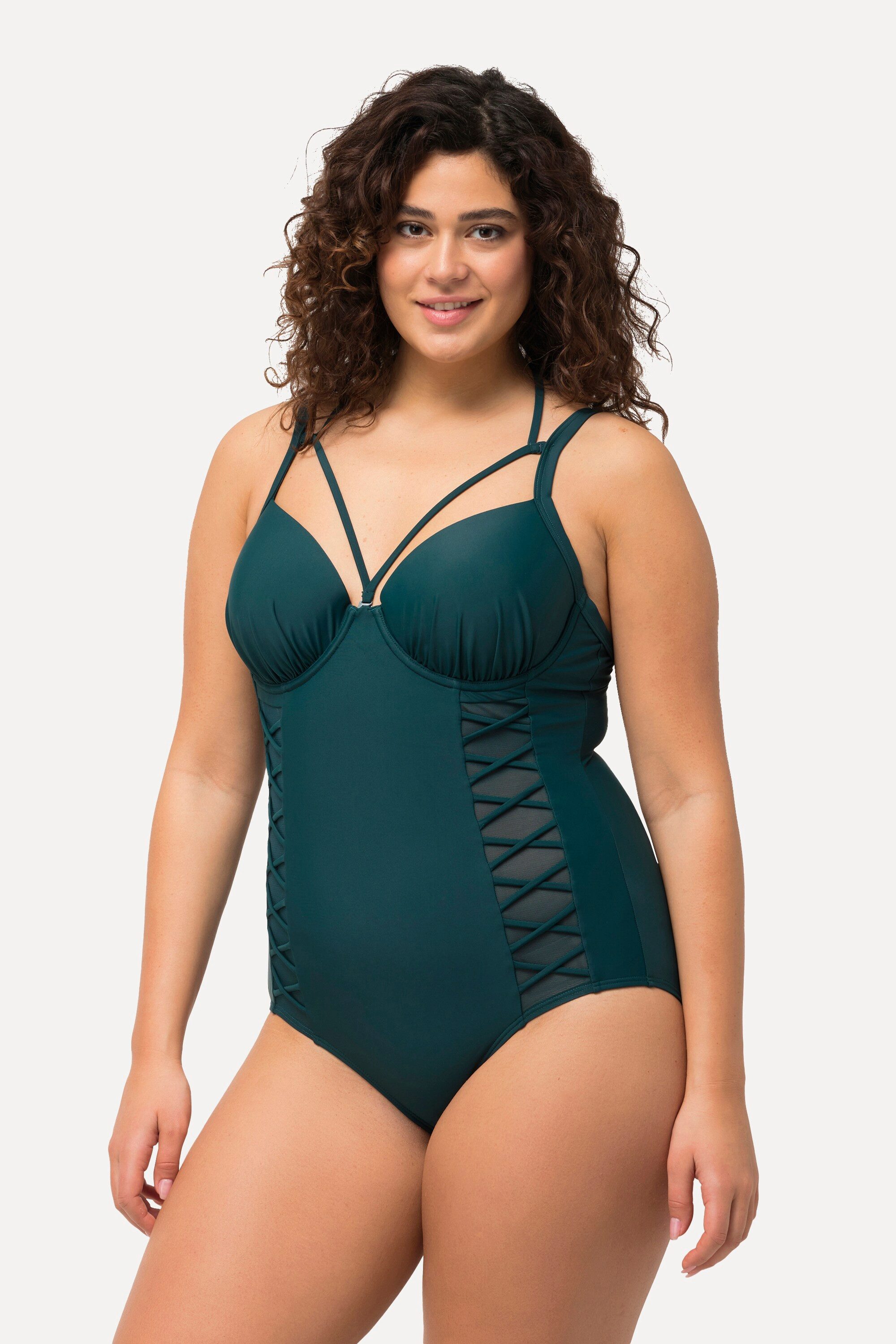 Ulla Popken Badeanzug Badeanzug Neckholder Softcups Bügel recycelt günstig online kaufen