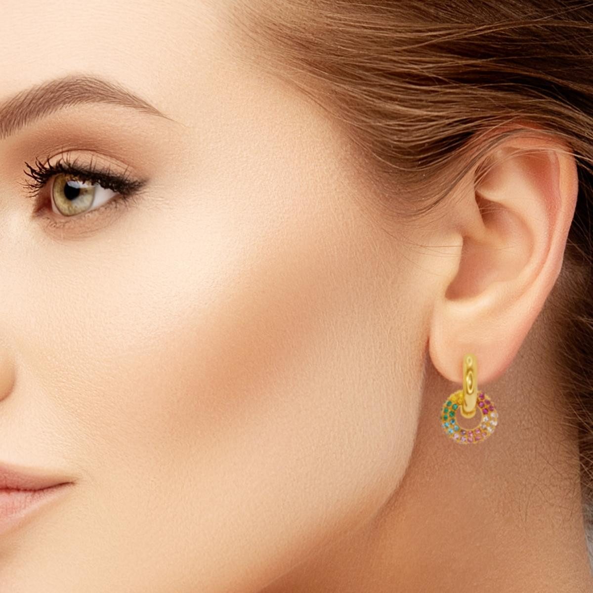 Ars-Argenti Paar Ohrhänger Glamouröse Ohrringe - 18K vergoldet inkl. Geschenkbox (inkl. Schmuckbox), Damen Ohrringe, Hypoallergen, Wasserfest, Nickelfrei – Bild 3 von 5