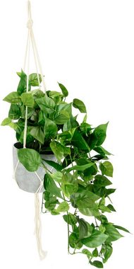 Kunstpflanze Künstliche Philo-Hängeampel mit Hängeampel, I.GE.A., Höhe 80 cm, Topfpflanze Kunstblume