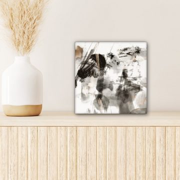OneMillionCanvasses® Leinwandbild Malerei - Farbe - Schwarz und Weiß - Kunst, (1 St), Leinwand Bilder für Wohnzimmer Schlafzimmer, 20x20 cm