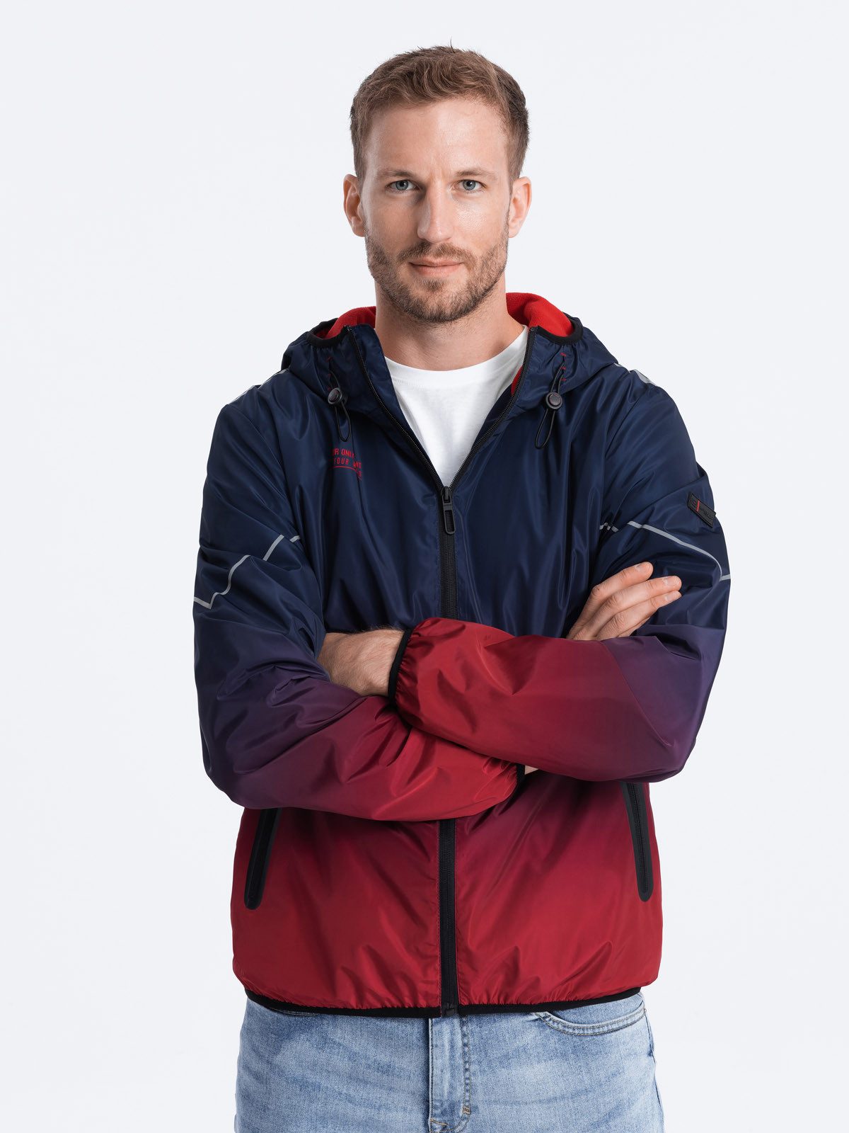 OMBRE Trainingsjacke Herren Sportjacke mit Reflektoren günstig online kaufen