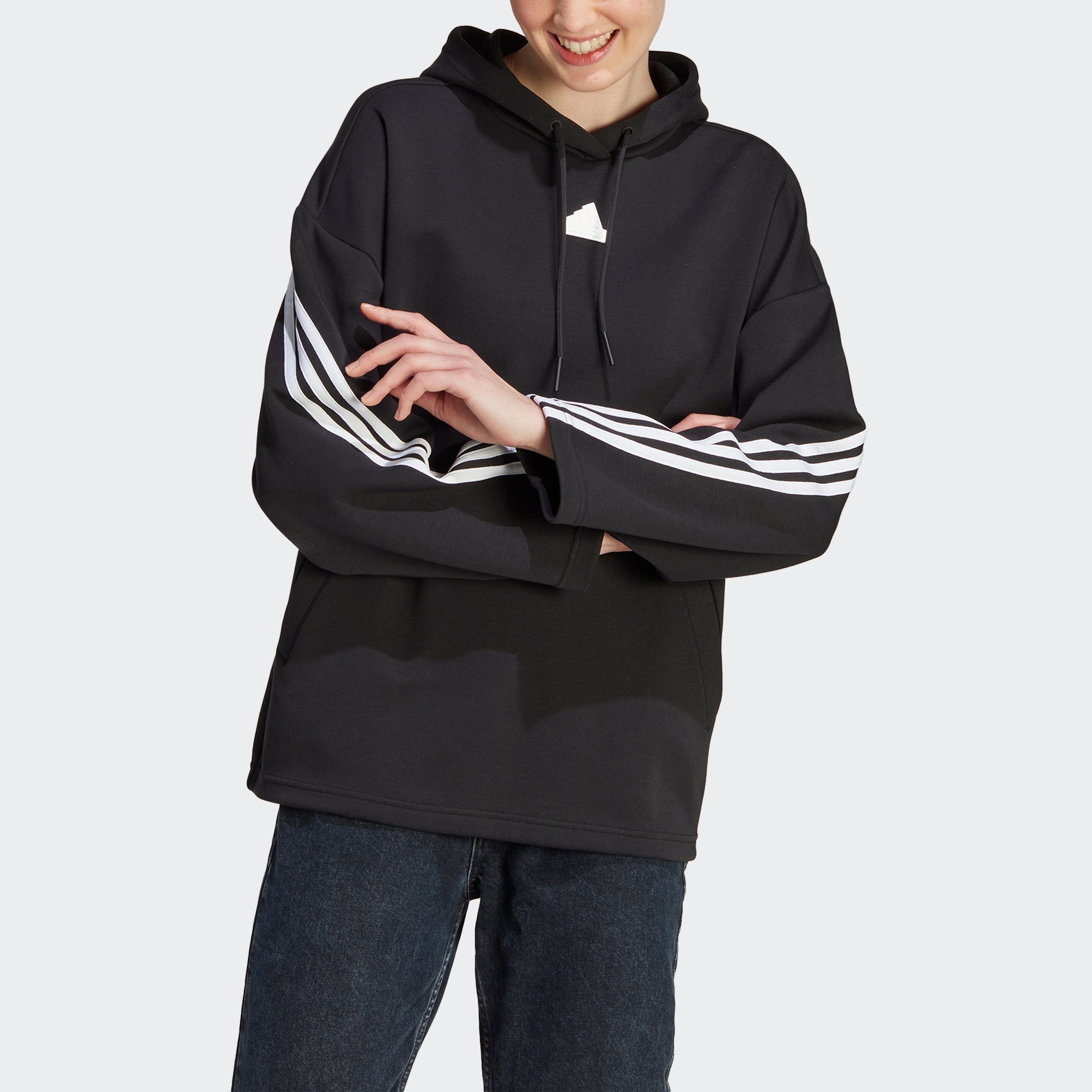 adidas Sportswear Kapuzensweatshirt FUTURE ICONS 3STREIFEN HOODIE, Ein  extralanger Hoodie mit recycelten und erneuerbaren