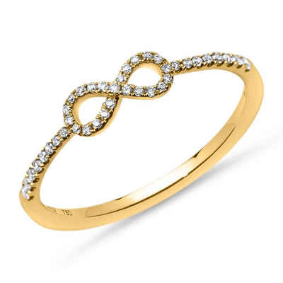 Brilladia Diamantring Diamantring Infinity 0,14 ct. gesamt Gelbgold DR0078