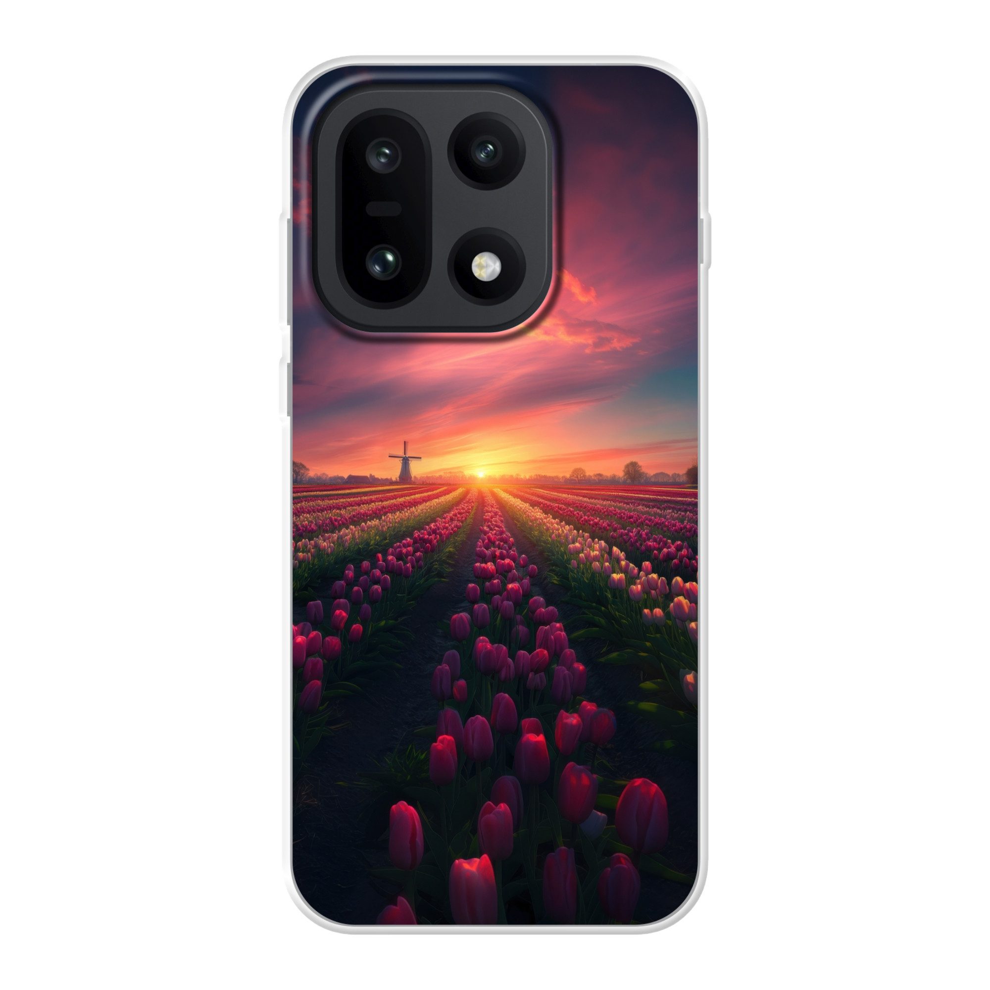 MuchoWow Handyhülle für OnePlus 15 Windmühle - Sonnenuntergang - Landschaft, Phone Case, Silikon, Schutzhülle Dünn