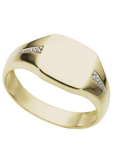 Firetti Diamantring Schmuck Geschenk Gold 333 Herrenring Goldring Siegelring Diamant, mit Brillanten