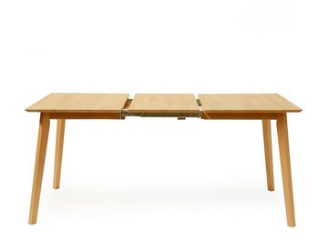 expendio Essgruppe Viano 1XL, (komplette Tischgruppe, Spar-Set, 5-tlg), Tisch Eiche natur massiv 140(180)x80 cm + Stühle Norina 12 Hera taupe