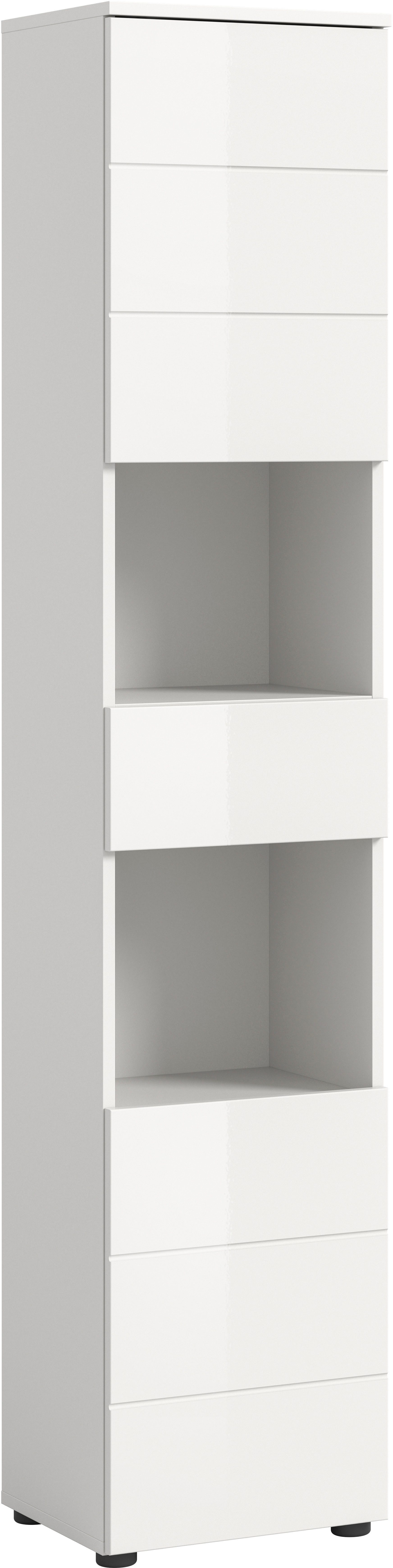 welltime Hochschrank BIEL, Höhe 190 cm, 2 Türen, 1 Schubkasten (1-St) Türanschlag wechselbar, modernes Design, Badschrank, Unterschrank, Bad