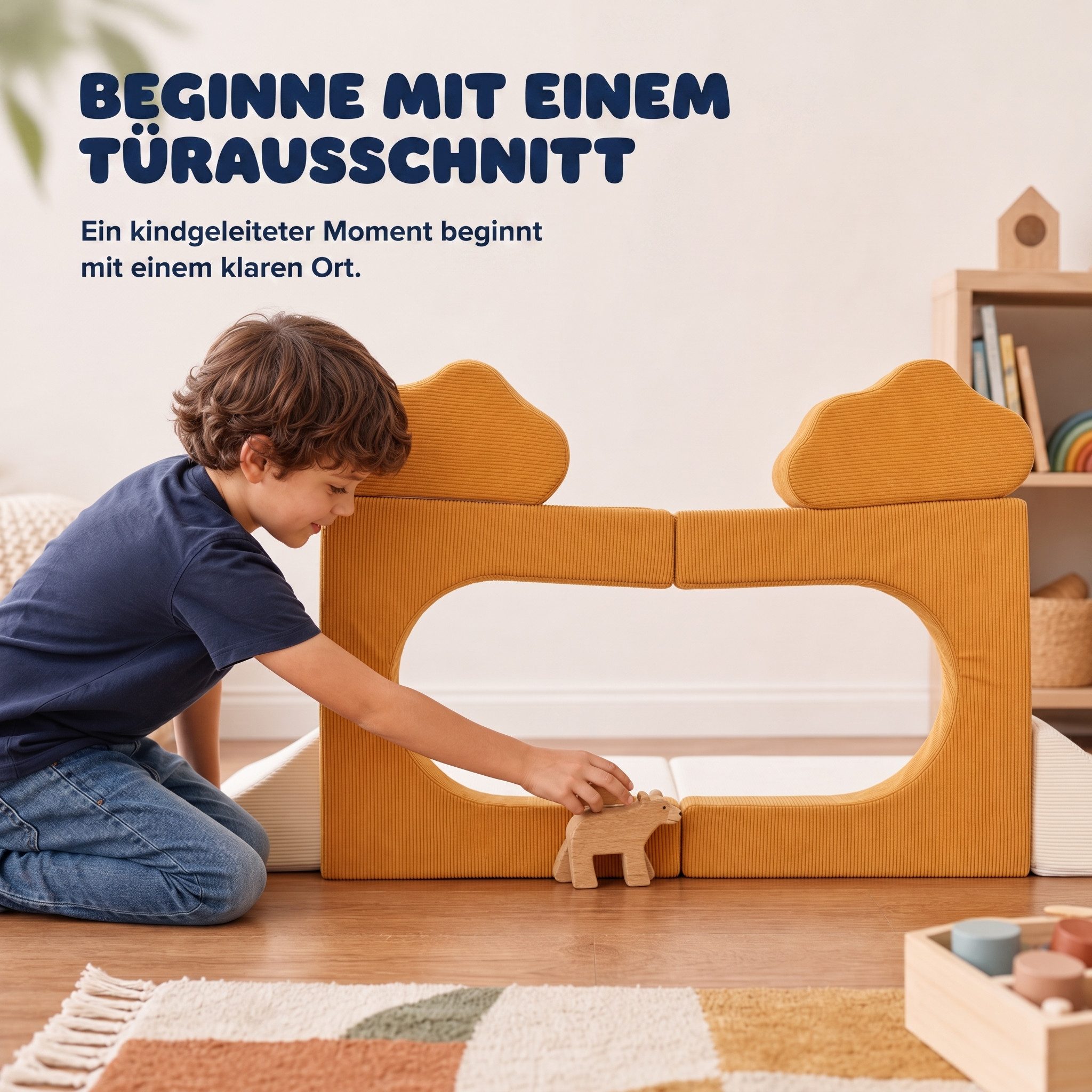 Jiexi Kindersofa Kindersofa Modular Spielsofa aus Cord Stoff Schaumstoff Couch – Bild 2 von 5