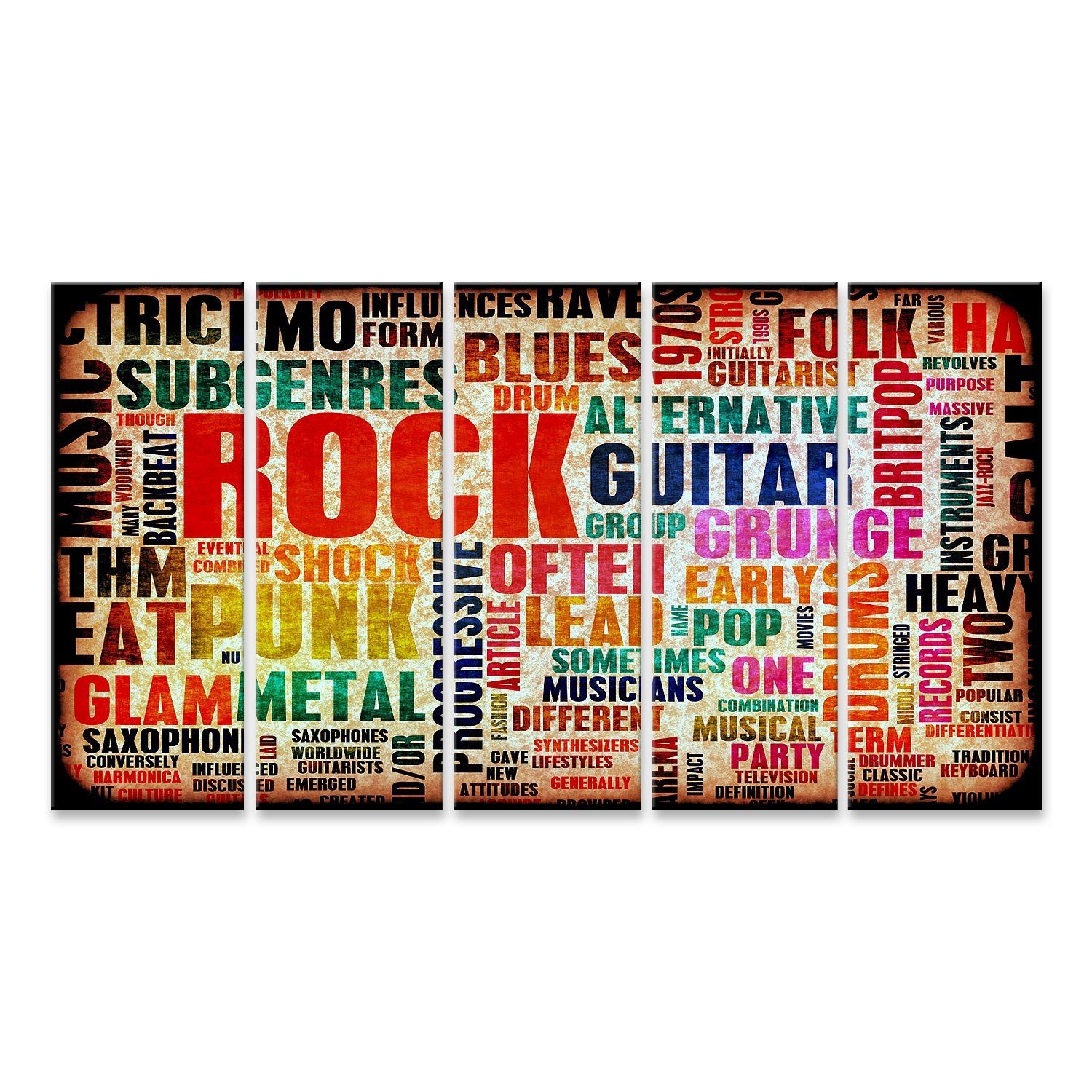 Leinwandbild Bild auf Leinwand Rock Music Plakatkunst Als Grunge Hintergrund Wandb