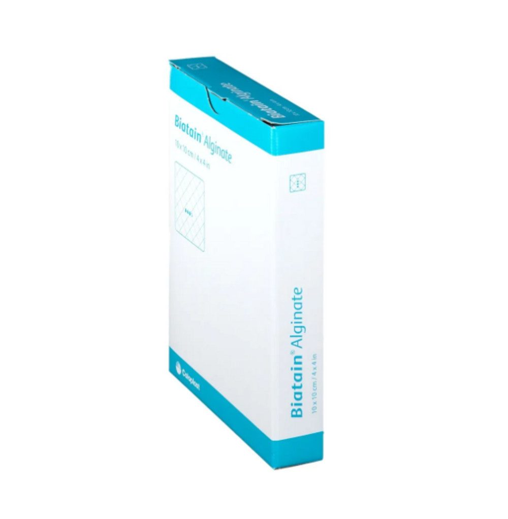 Coloplast Wundpflaster BIATAIN Alginate Kompressen 10x10 cm (Spar Set, 10 St., Hautfreundliche Wundversorgung), Wundheilung unterstützen