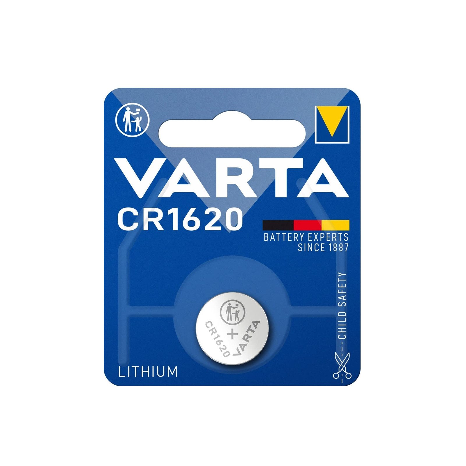 VARTA Knopfzelle CR1620 Knopfzelle, (3 V V, 1 St)