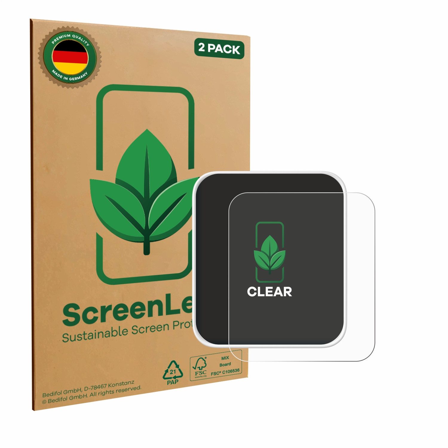 ScreenLeaf Displayschutzfolie Schutzfolie für SwitchBot Hub 2, 2 Stück, nachhaltiger Displayschutz Schutz Folie Klar Transparent