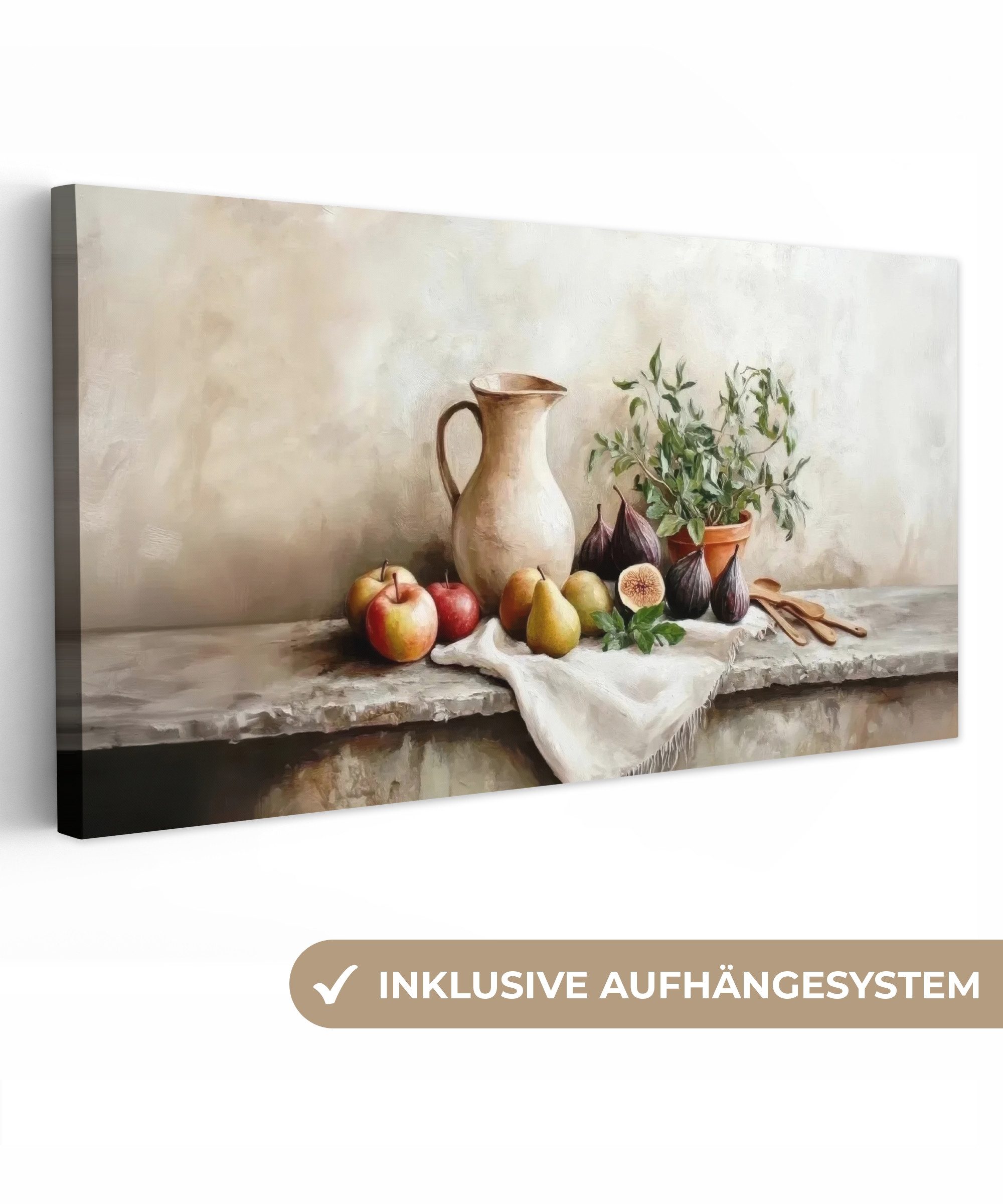 OneMillionCanvasses® Leinwandbild Panorama Obst - Kräuter günstig online kaufen
