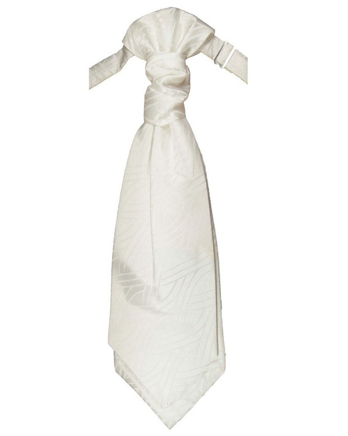 Paul Malone Anzugweste Herren Hochzeitsweste mit Plastron Set 2tlg gestreift - Bräutigam (Set, 2-tlg., mit Weste und Plastron) ivory V25, Gr. 44/46 (XXS) – Bild 4 von 5