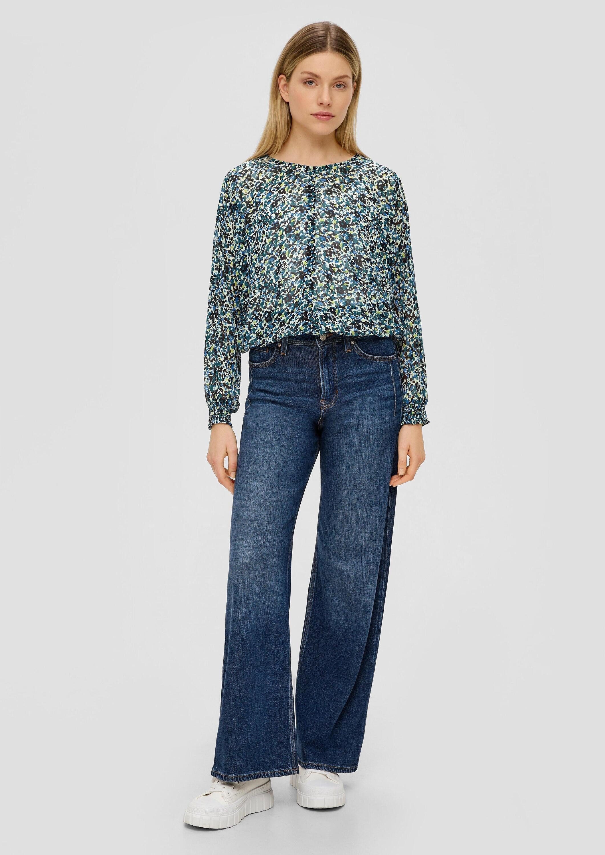 s.Oliver Langarmbluse Bluse Langarmbluse mit All-over-Print