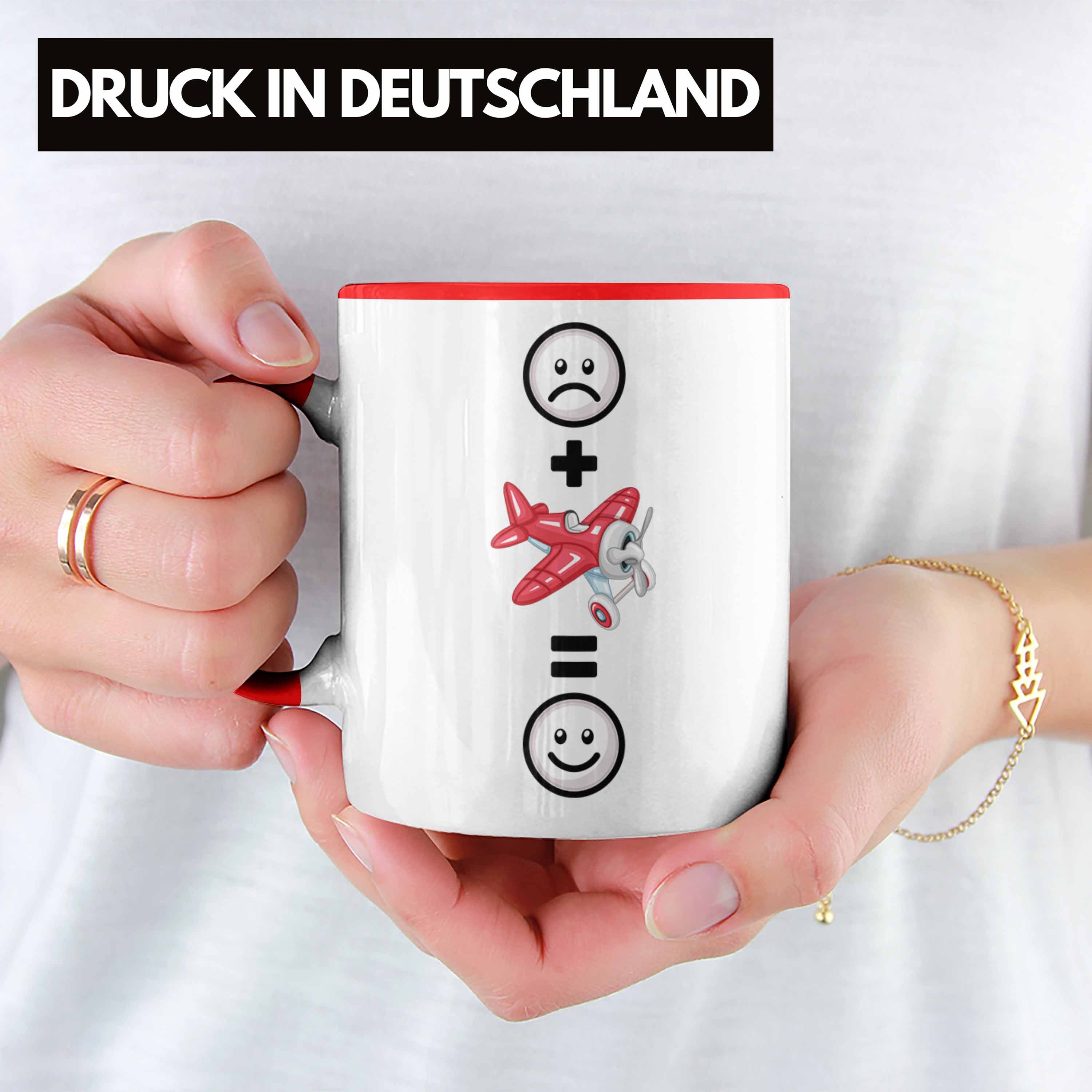 Trendation Tasse Kunstflieger Gesch Geschenk Geburtstag Tasse für Rot Lustige Kunstflugzeug