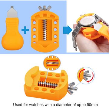 Ailiebe Design Reparatur-Set Uhr Batteriewechsel Werkzeug Uhrenwerkzeug Uhrmacher, Uhrmacherwerkzeug Uhrenöffner Gehäusebodenöffner Tragbar