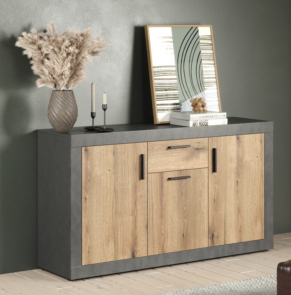 trendteam Sideboard Sideboard Salvada, Matera grau / Coast Evoke Eiche