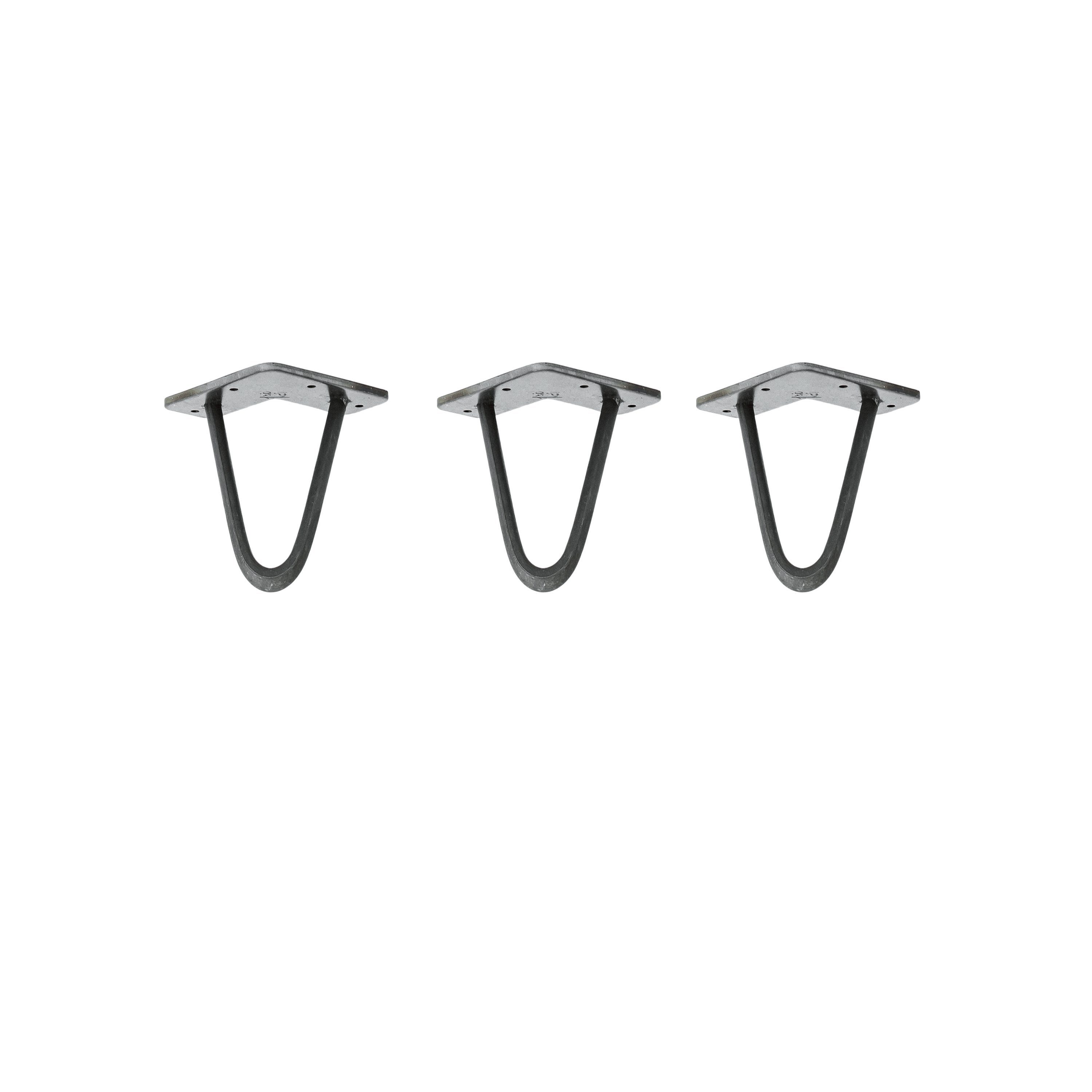 Natural Goods Berlin Tischbein 3er Set HAIRPIN Legs, Haarnadelbeine, Möbelfüße, Industrial Anthrazit (geölt)