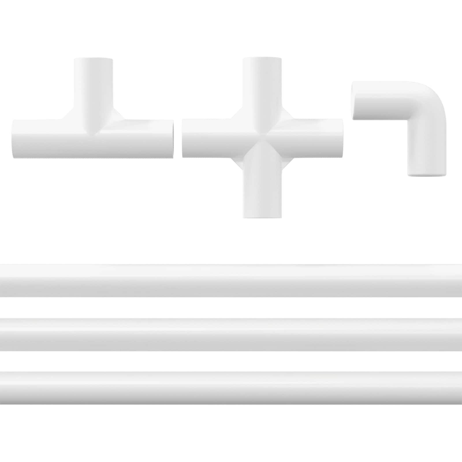vidaXL Schrankeinsatz PVC Rohr 12 stk. Weiß 12,2 x 1,8 x 500 mm PP und PE (12 St)