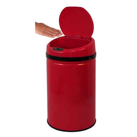ECHTWERK Mülleimer INOX RED, Infrarot-Sensor, Korpus aus Edelstahl, Fassungsvermögen 30 Liter