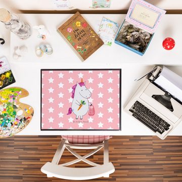 Mr. & Mrs. Panda Schreibtischunterlage Einhorn Gemüse - Rot Pastell - Geschenk, Bürobedarf, Büroartikel, Sch, (1 tlg)